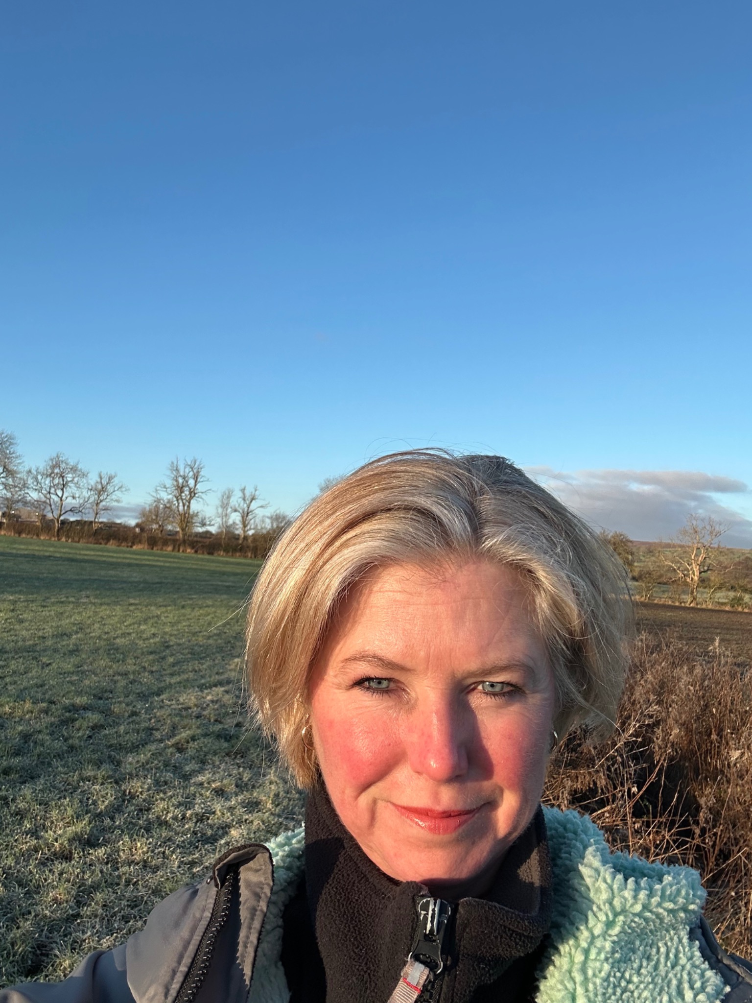Sharon Johnson outdoors in the Yorkshire countryside